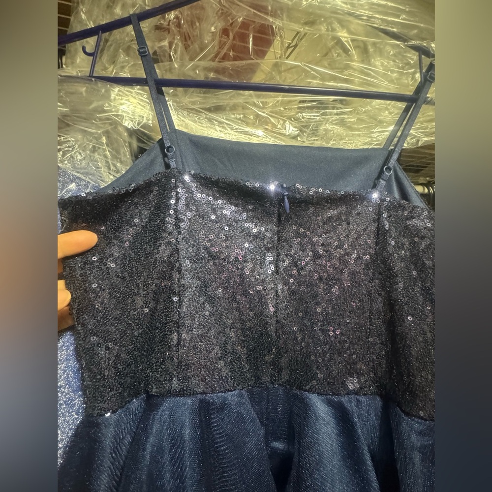 Un Deux Trois Navy Sequin Dress - Picture 2 of 7